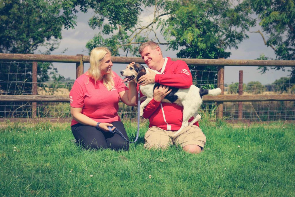 Dog Walkers from We Love Pets Cambridge sitting with dog