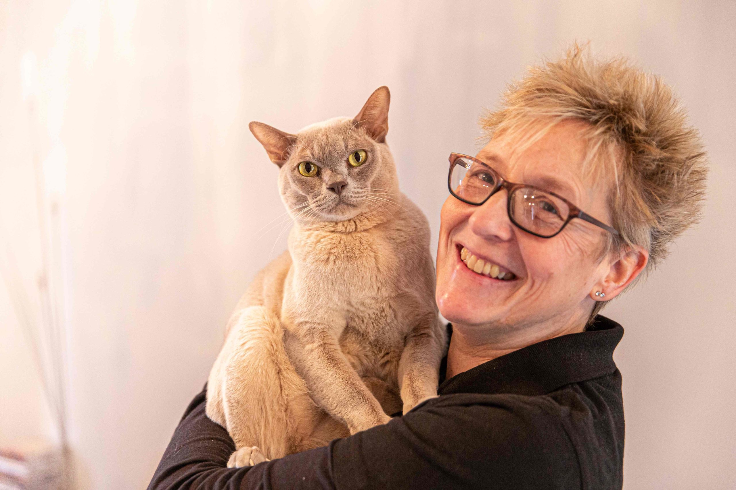 Viv holding a cat