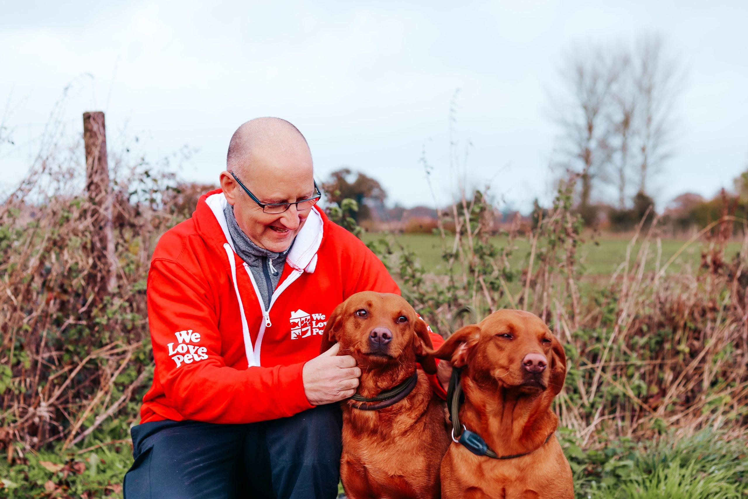 Dog sitter Alec with two dogs