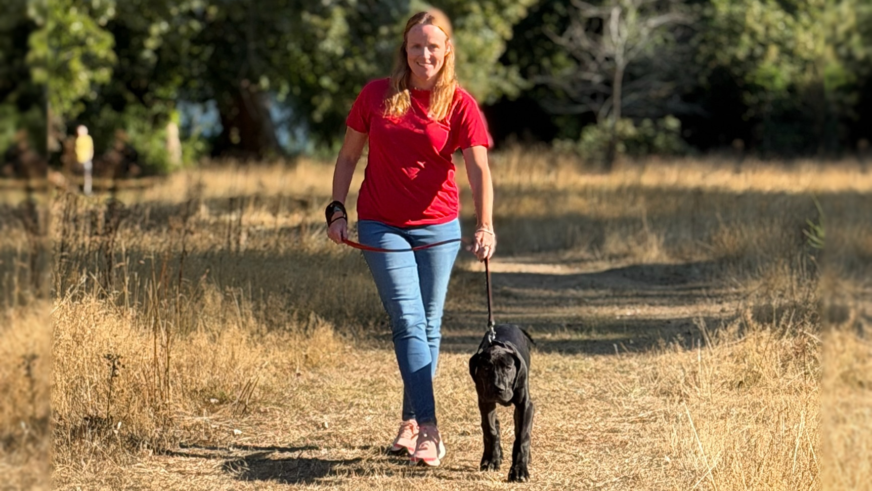 We Love Pets franchisee walking a puppy